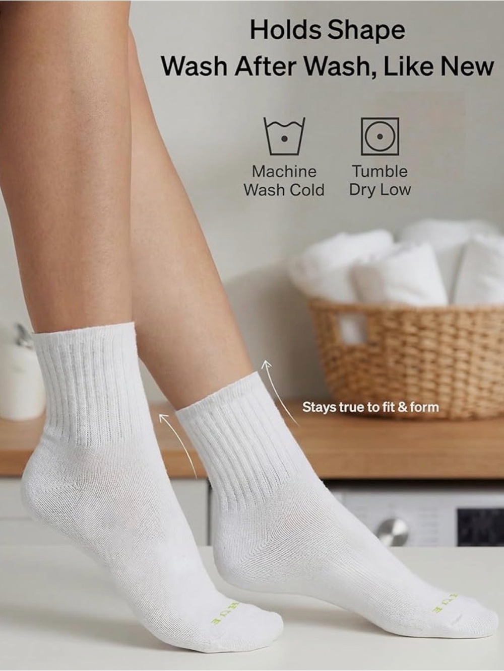 Women’s White Crew Socks - Pack of 3